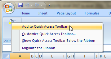 Adding to the Quick Access Toolbar