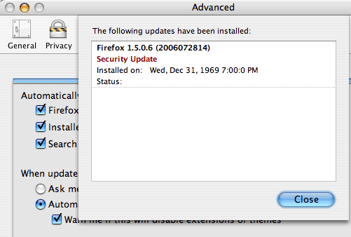 Firefox update
