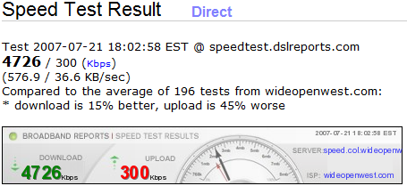 After rebooting the cable modem