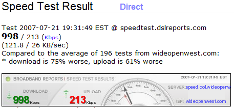 After rebooting the cable modem