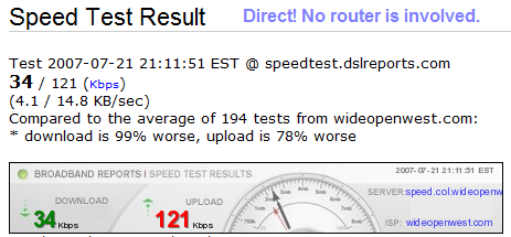 After rebooting the cable modem